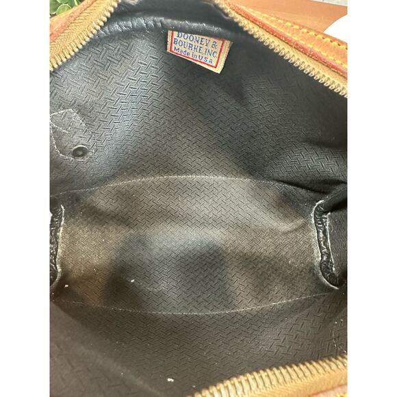 Dooney and Bourke Vintage Leather Canvas Crossbody Bag - Picture 7 of 13